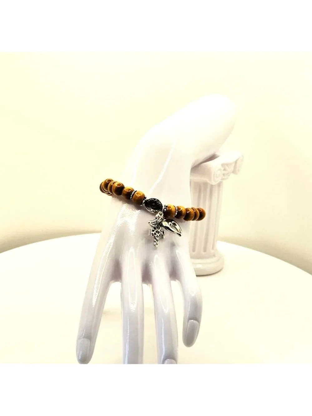 Nurse Charm Wood Bead Bracelet, RN Gift for Nurse, Medical Bracelet for Women